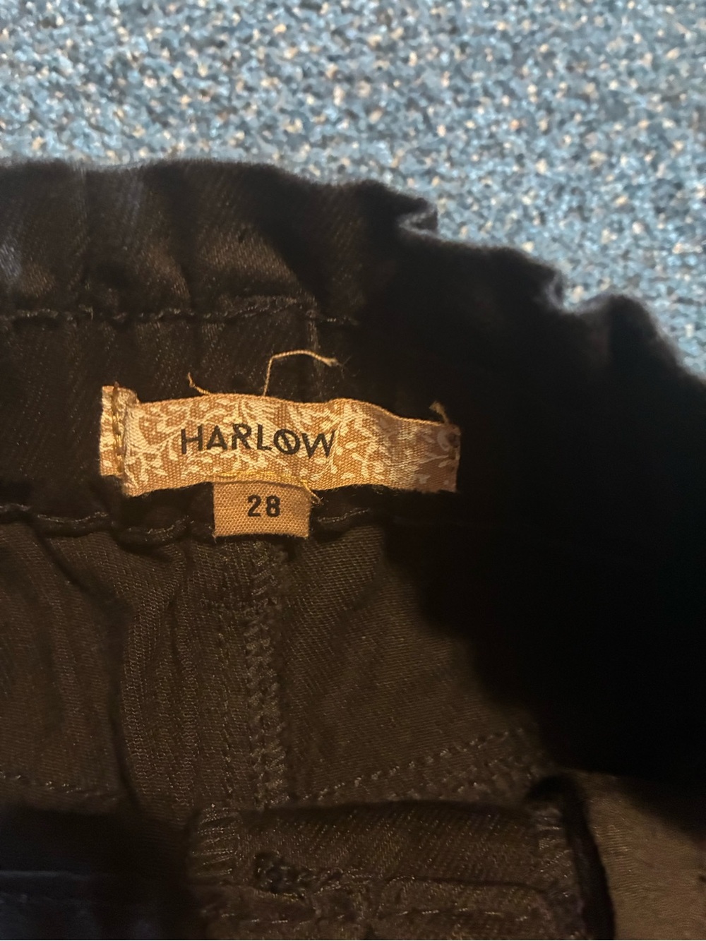 New Without Tags: Women’s Harlow Black Paperbag Pants ~ size 28 - Picture 5 of 7